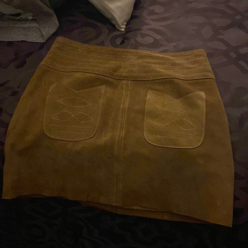 Suede Free People skirt